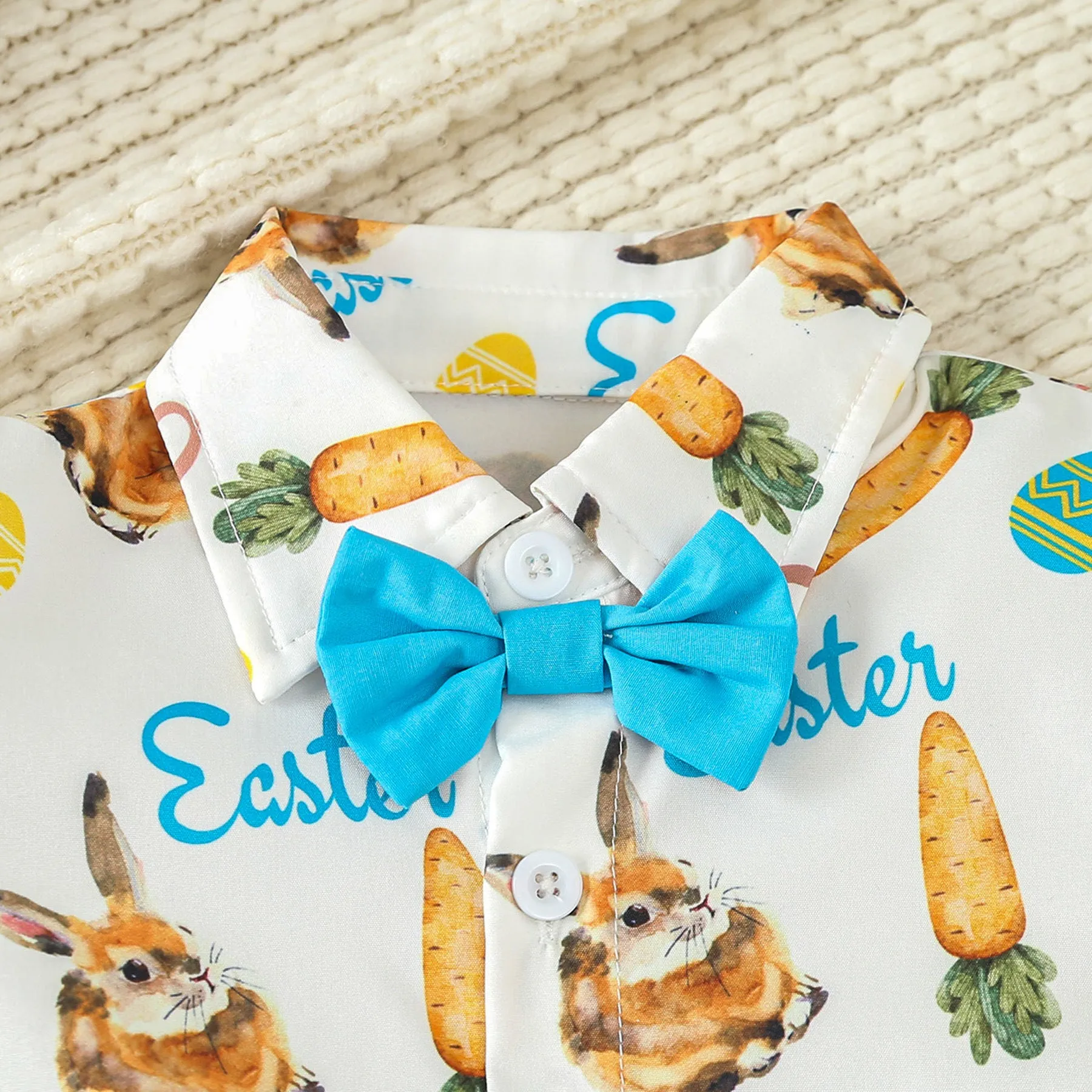 2 Pieces Set Baby Kid Boys Easter Letters Animals Tops And Solid Color Pants Wholesale 24030177