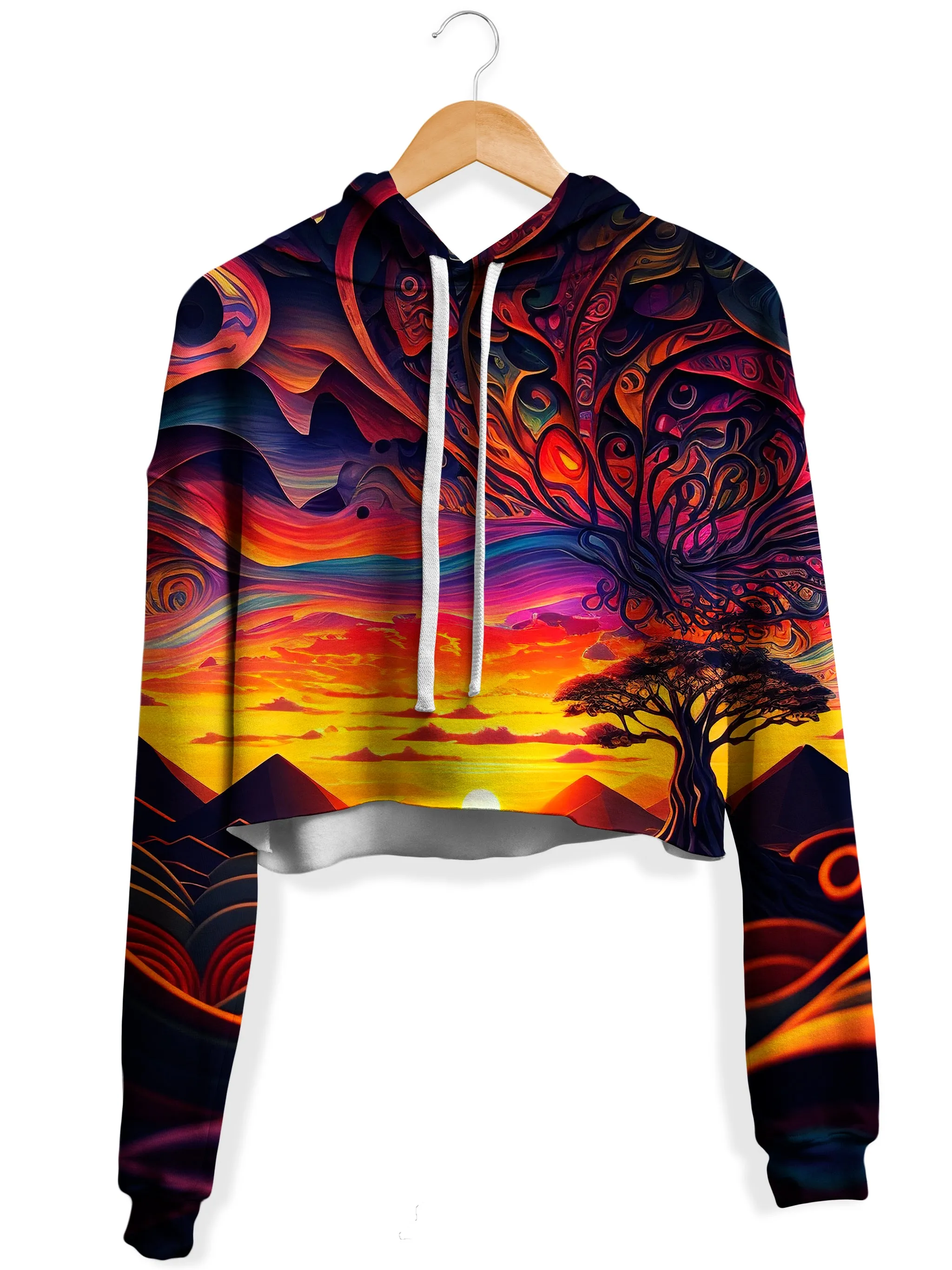 Acid Sunset Crop Hoodie and Leggings Combo