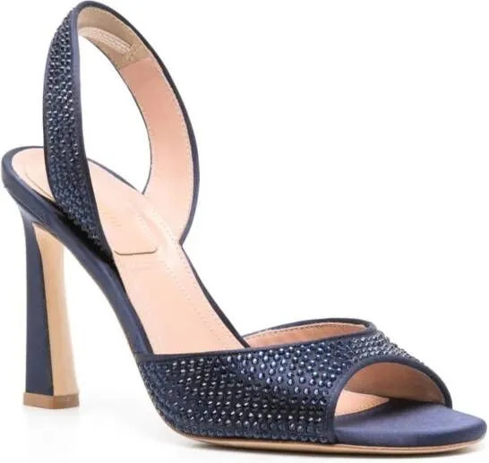 Alberta Ferretti 95mm crystal-embellished sandals Blue