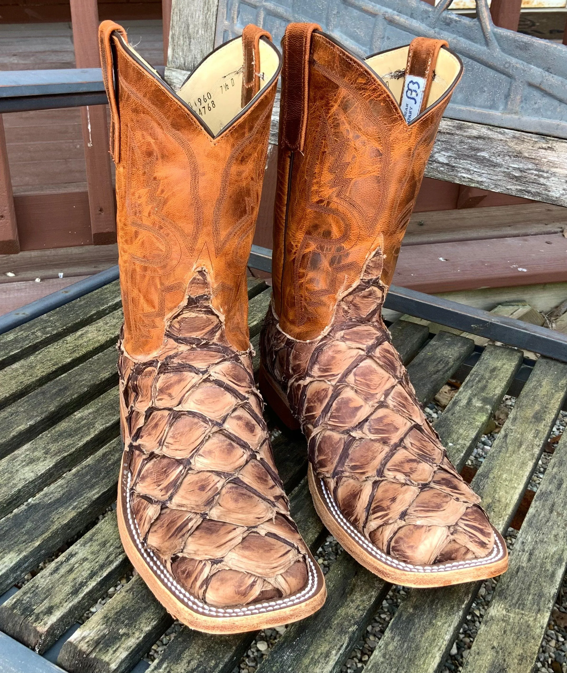 Anderson Bean Men's Cigar Matte Big Bass & Sport Rust Square Toe Cowboy Boots 324768