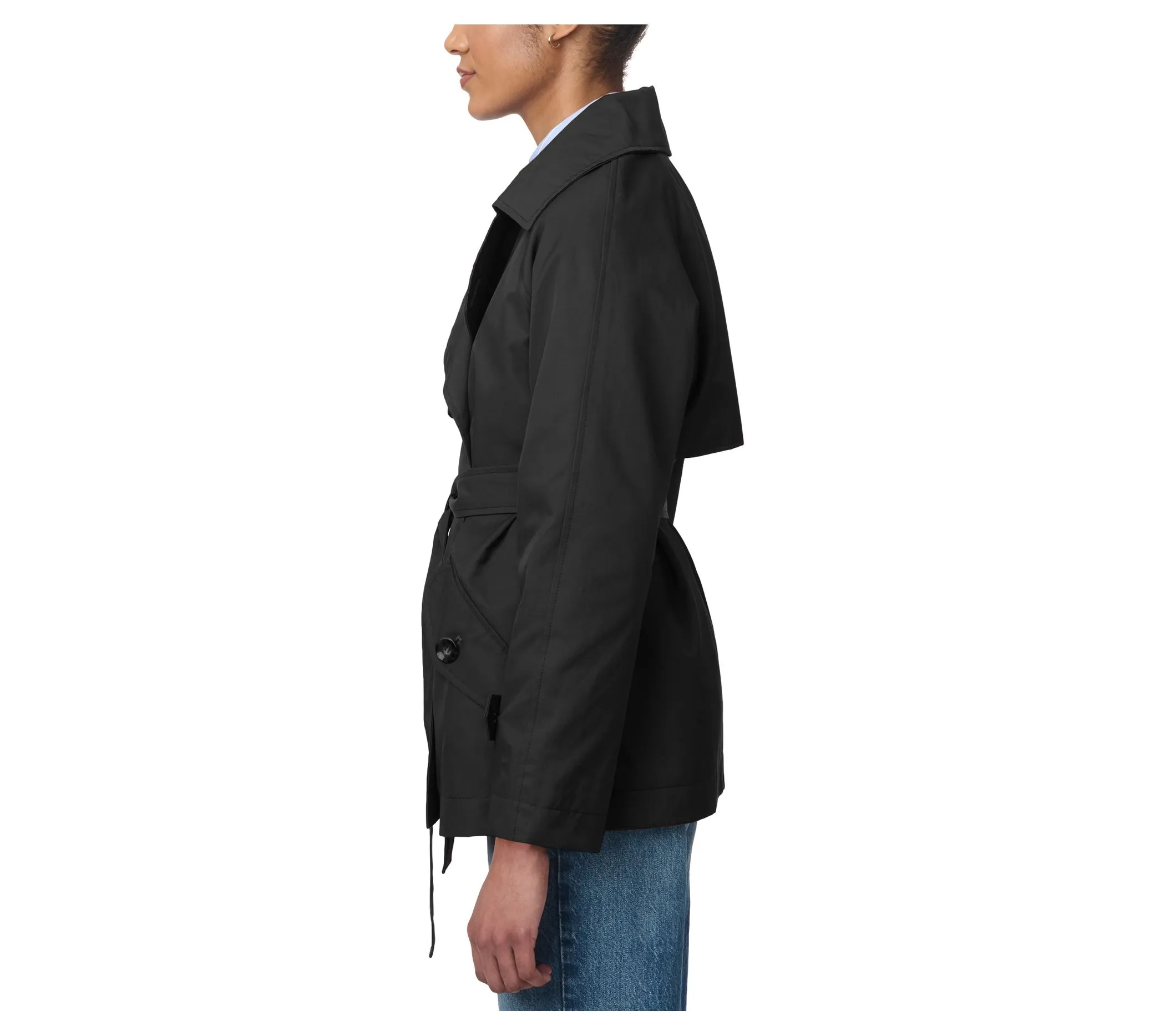 Bernardo Short Belted Packable Trench Coat