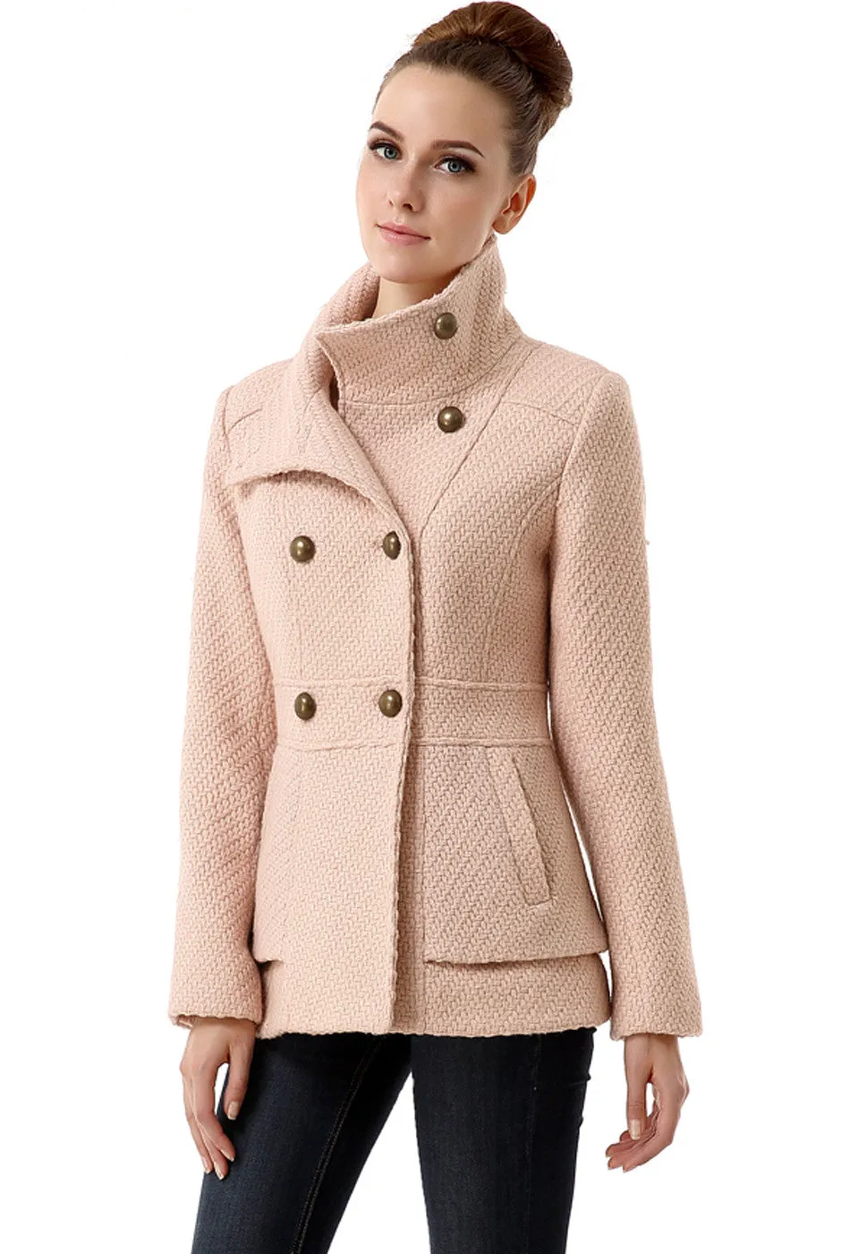 BGSD Women Cheri Wool Boucle Coat