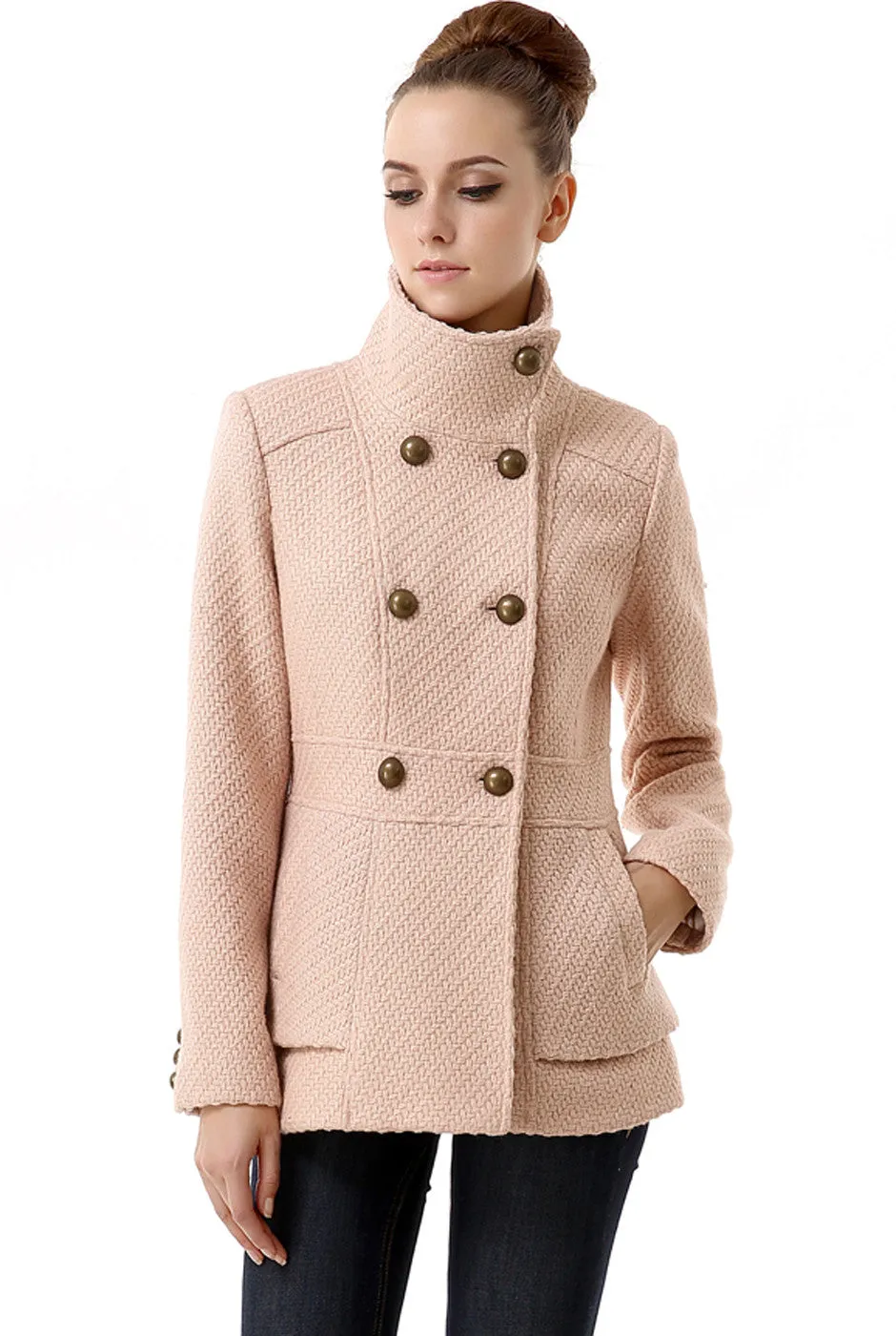 BGSD Women Cheri Wool Boucle Coat