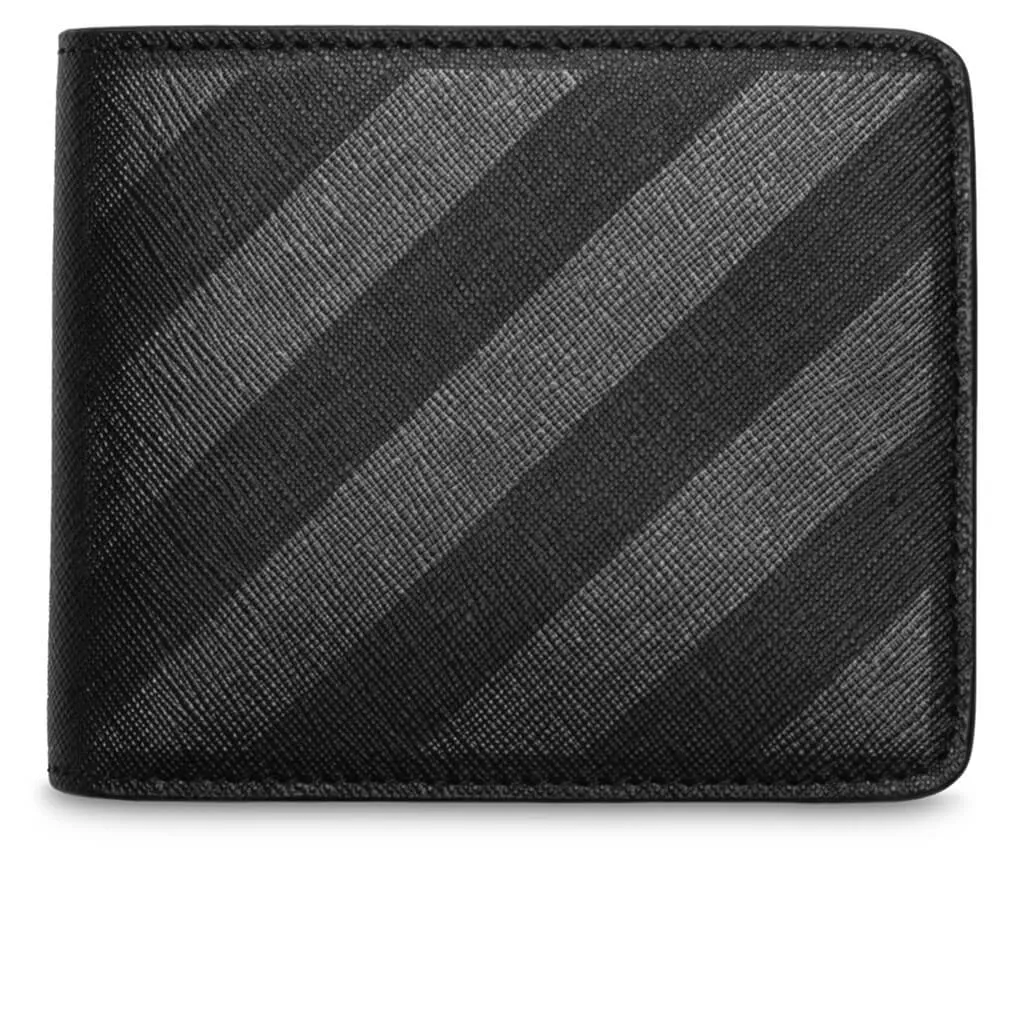 Binder Diag-Stripe Leather Wallet - Black