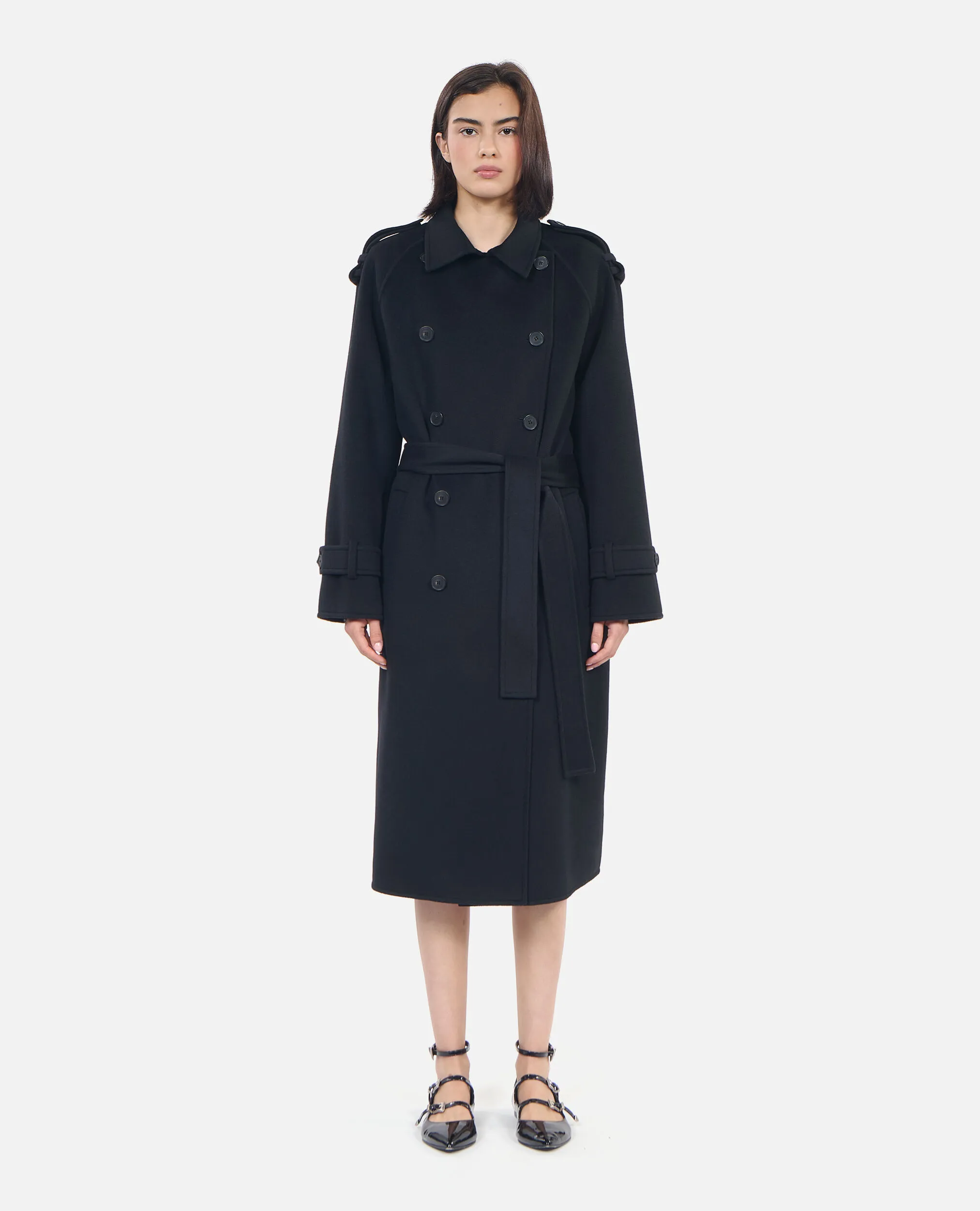 Black trench style coat