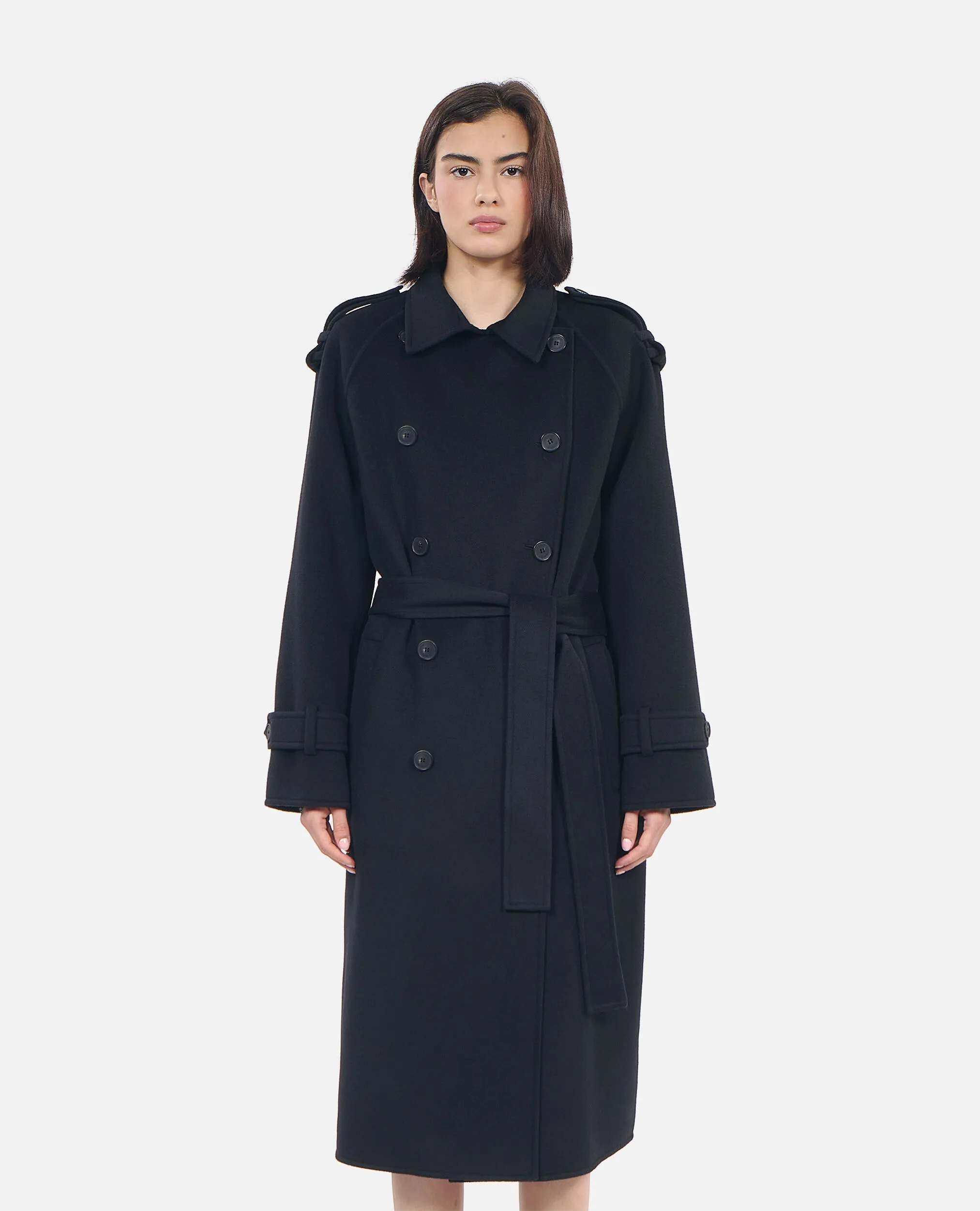 Black trench style coat