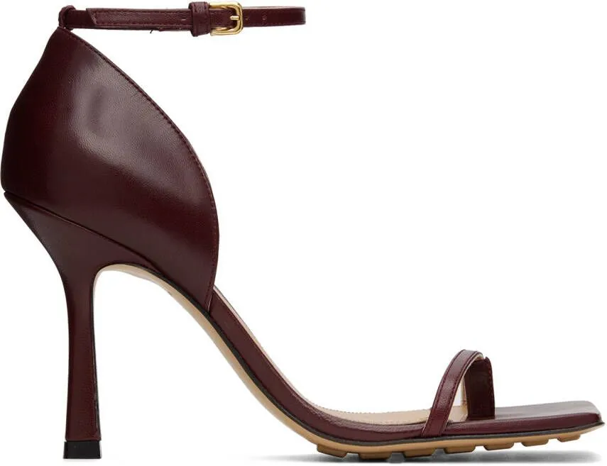 Bottega Veneta Burgundy Stretch Strap Heeled Sandals