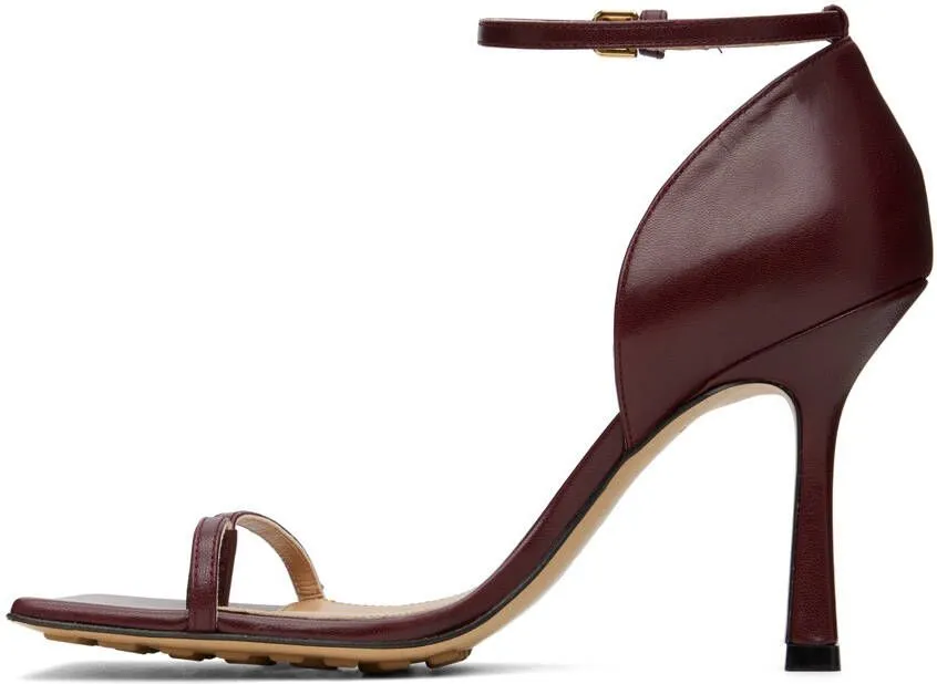 Bottega Veneta Burgundy Stretch Strap Heeled Sandals