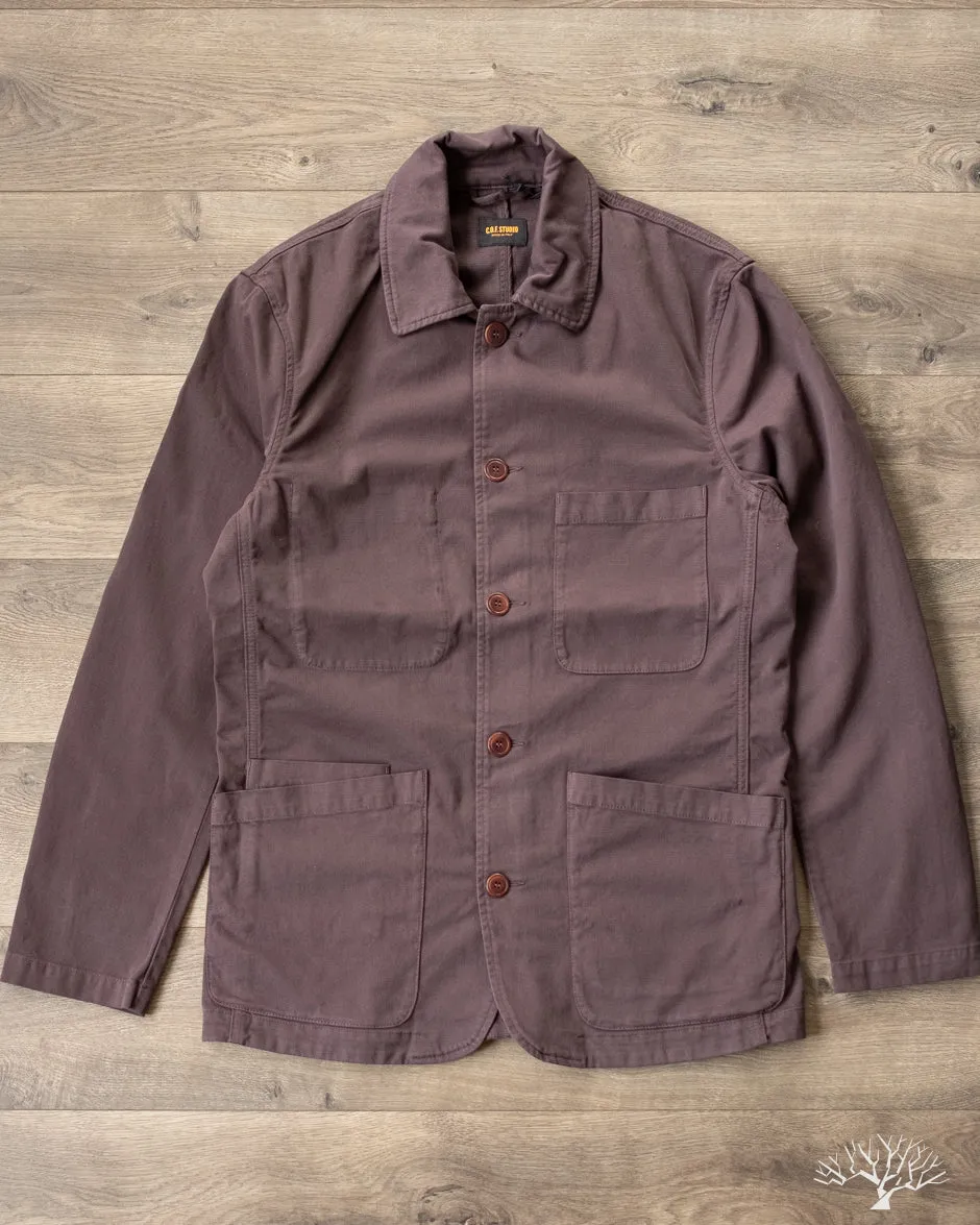 Brewer Jacket Cotton Structure - Burgundy