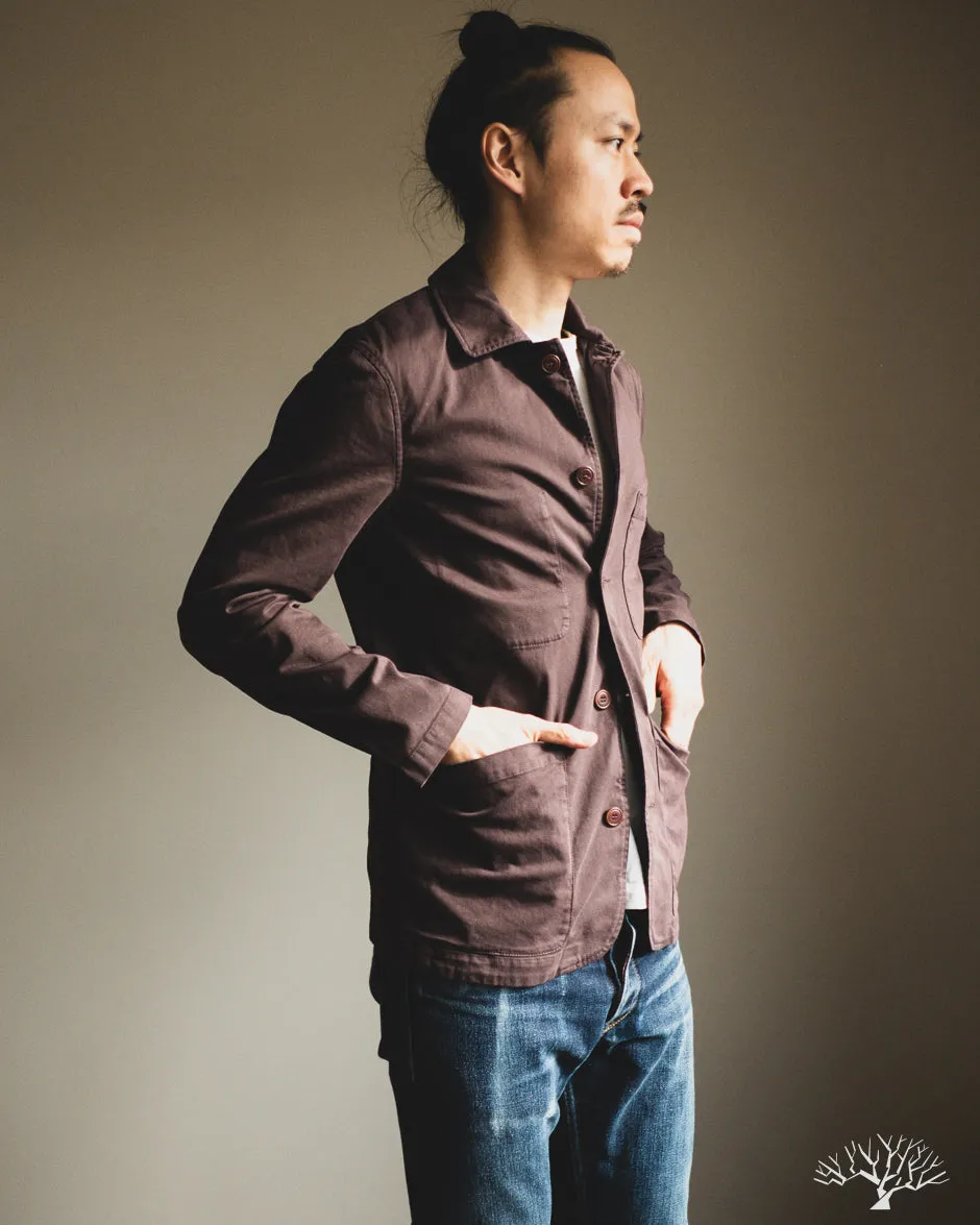 Brewer Jacket Cotton Structure - Burgundy