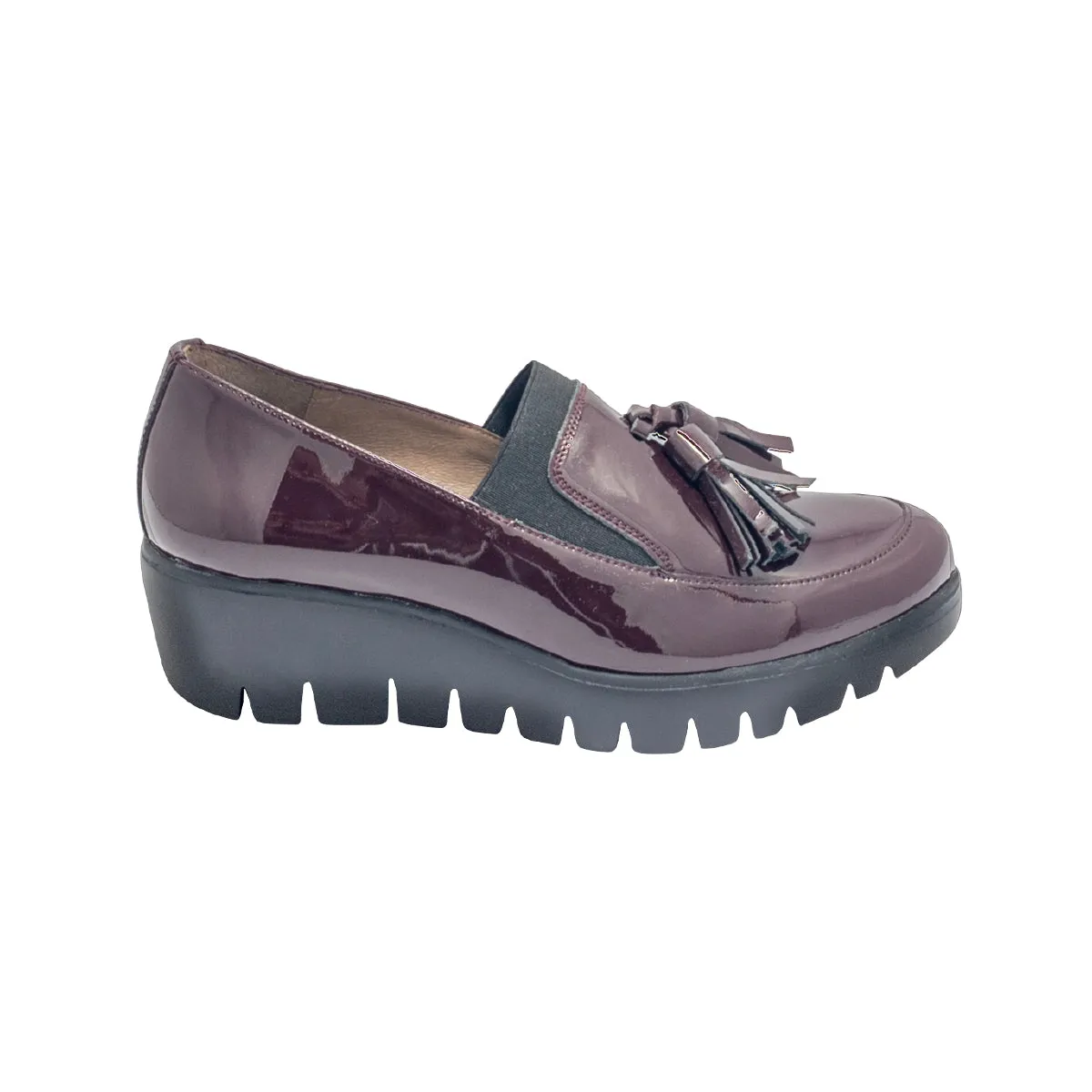 C3342 Bordeaux Patent Loafer Wedge