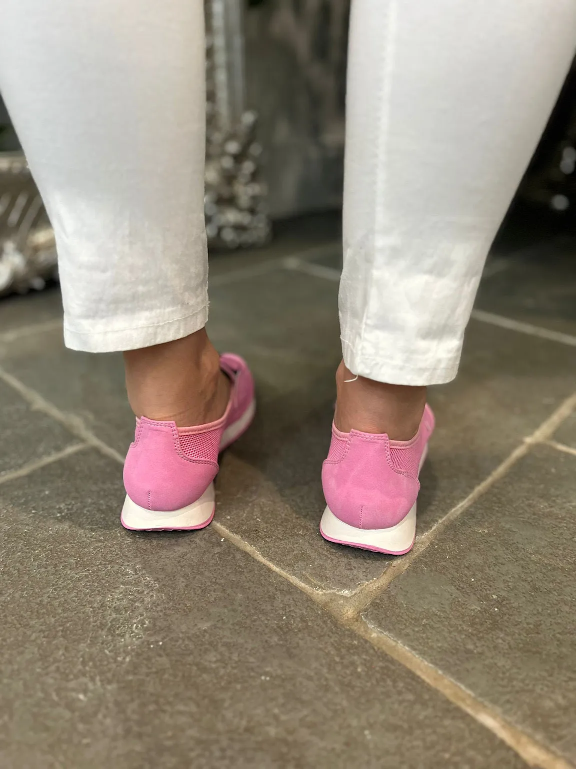 Candy Pink Chain Detail Mesh Loafer Size 5