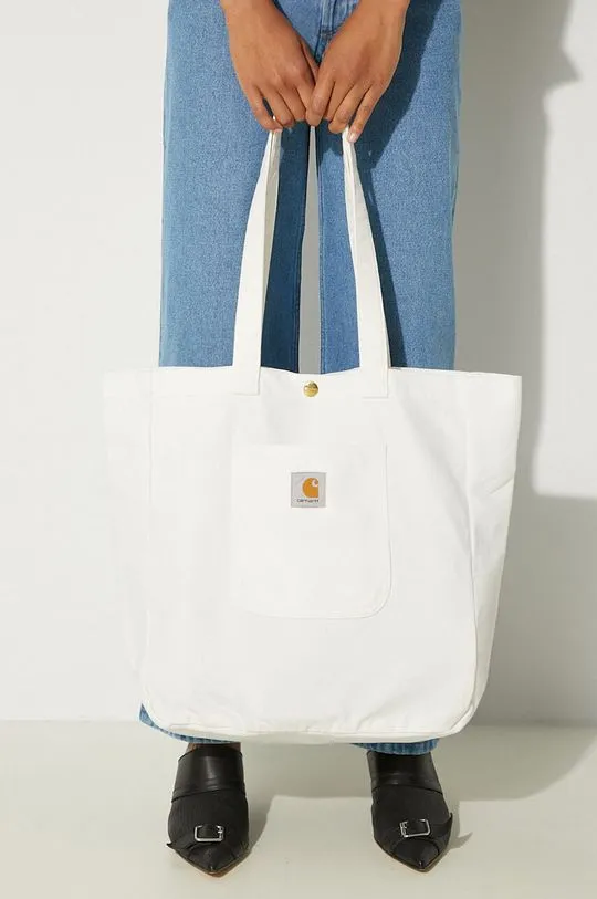 Carhartt WIP cotton handbag Bayfield Tote beige color I031403.D602