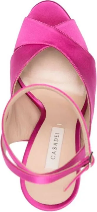 Casadei Flora Jolly 140mm satin sandals Pink