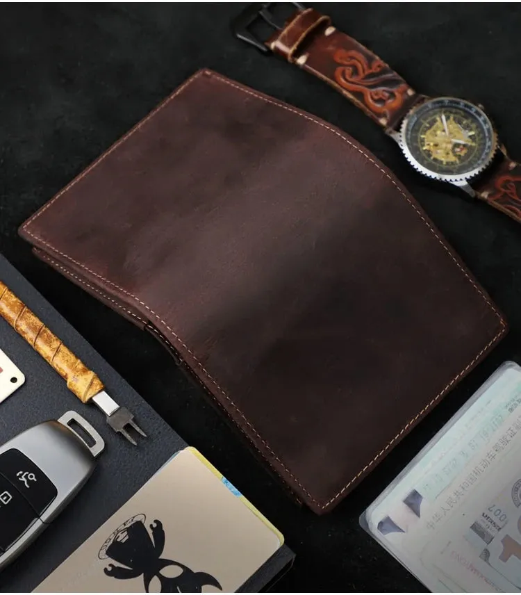 Casual Retro Style Genuine Leather Folded Wallet for Men and Women