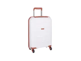 Cellini Spinn Trolley Case White/Tan