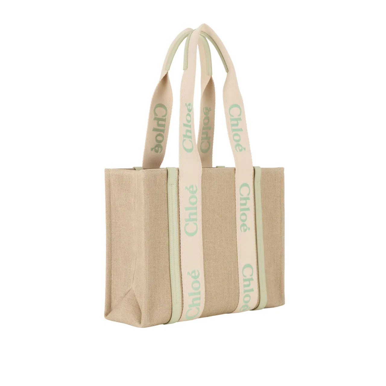 CHLOÉ Woody Tote Bag - Light Eucalyptus