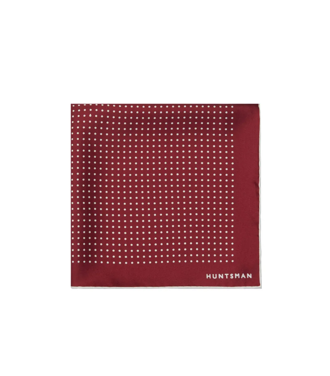 Claret Silk Spot Pocket Square