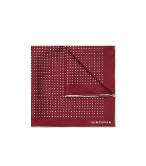 Claret Silk Spot Pocket Square