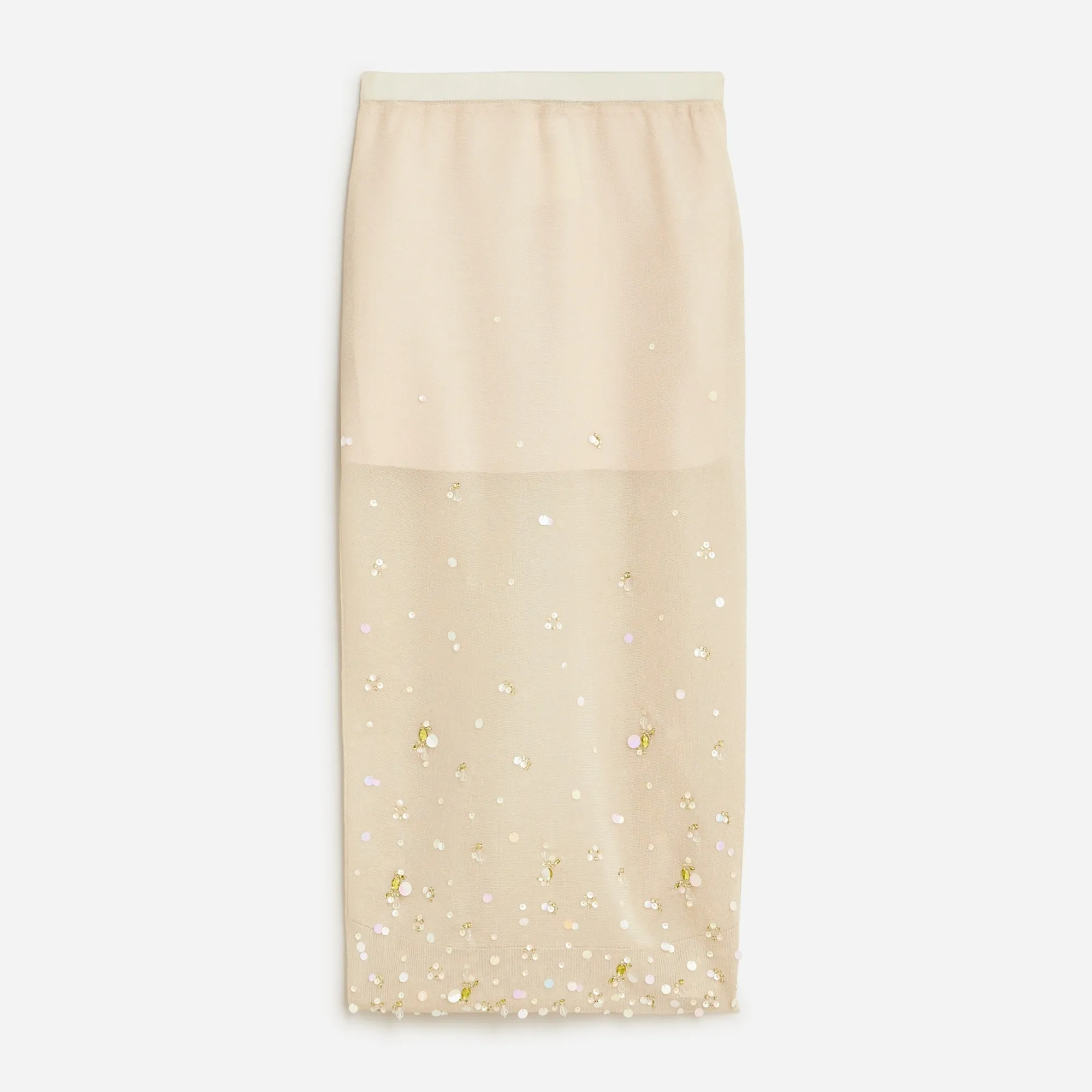 Collection sheer sweater-skirt with sequins