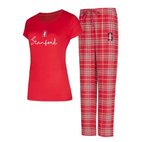 Concepts Sport  Stanford Cardinal Women's Cardinal Vector T-Shirt & Flannel Pants Sleep Set