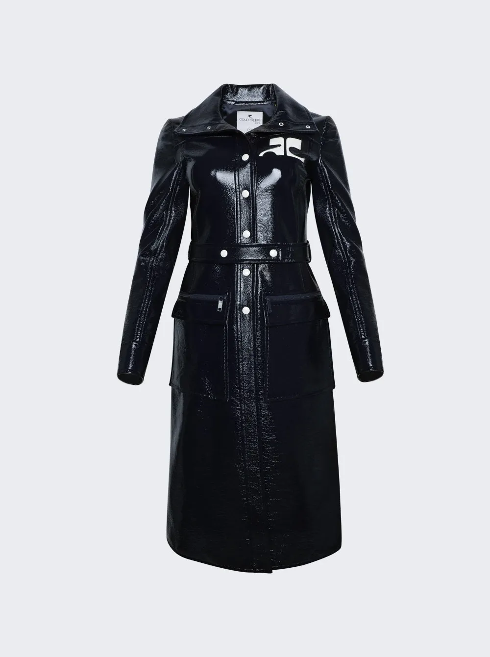 Courrèges   Reedition Vinyl Trench Coat Navy 