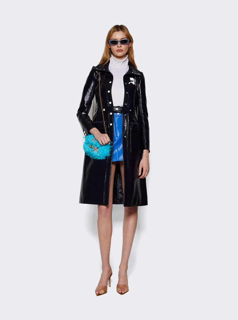 Courrèges   Reedition Vinyl Trench Coat Navy 