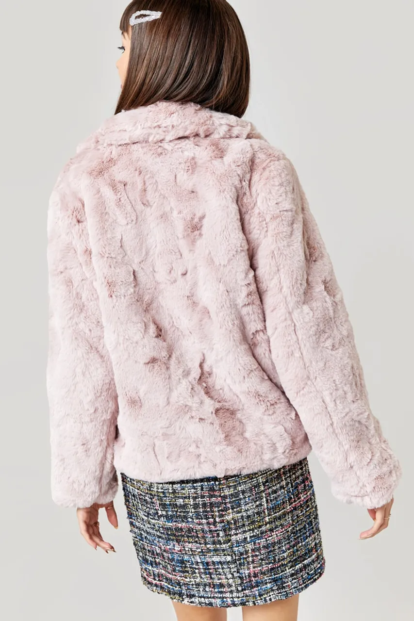 Crissie Button Front Faux Fur Coat