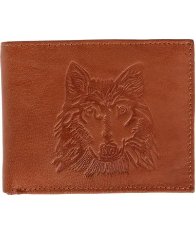 CTM Men's RFID Wolf Embossed Bifold Wallet