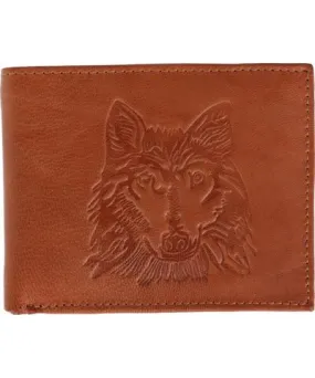 CTM Men's RFID Wolf Embossed Bifold Wallet