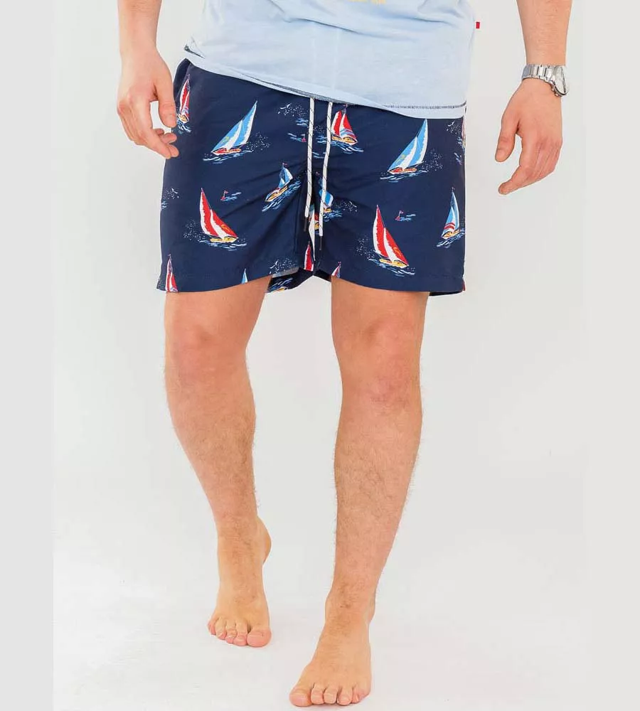 D555 Mens Yacht Printed Swim Shorts (APOLLO)