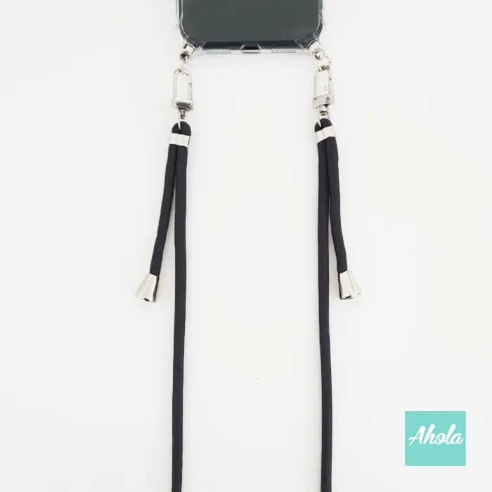 Dark Grey - Crossbody Adjustable Nylon Lanyard 深灰色尼龍斜背繩