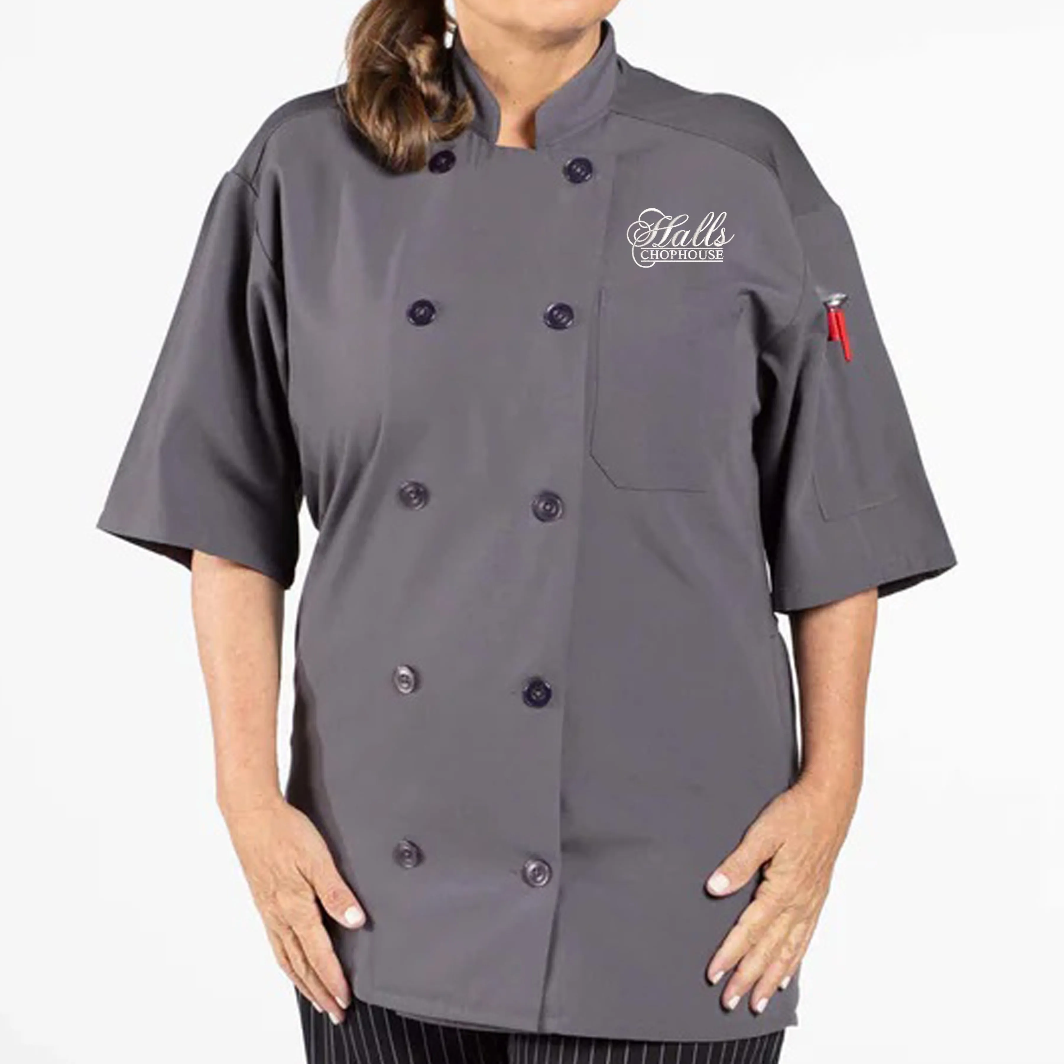 Delray Pro Vent GREY Chef Coat