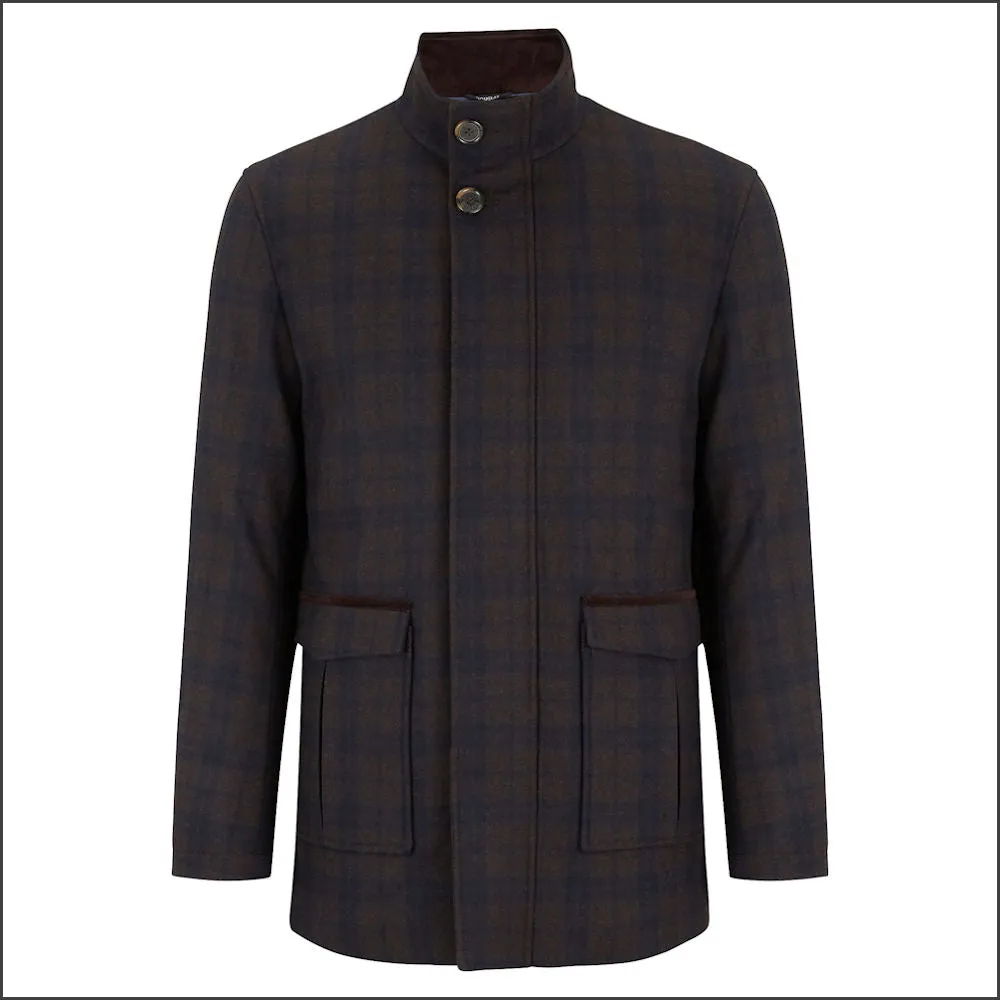 Douglas Barkley Brown  Check Car Coat