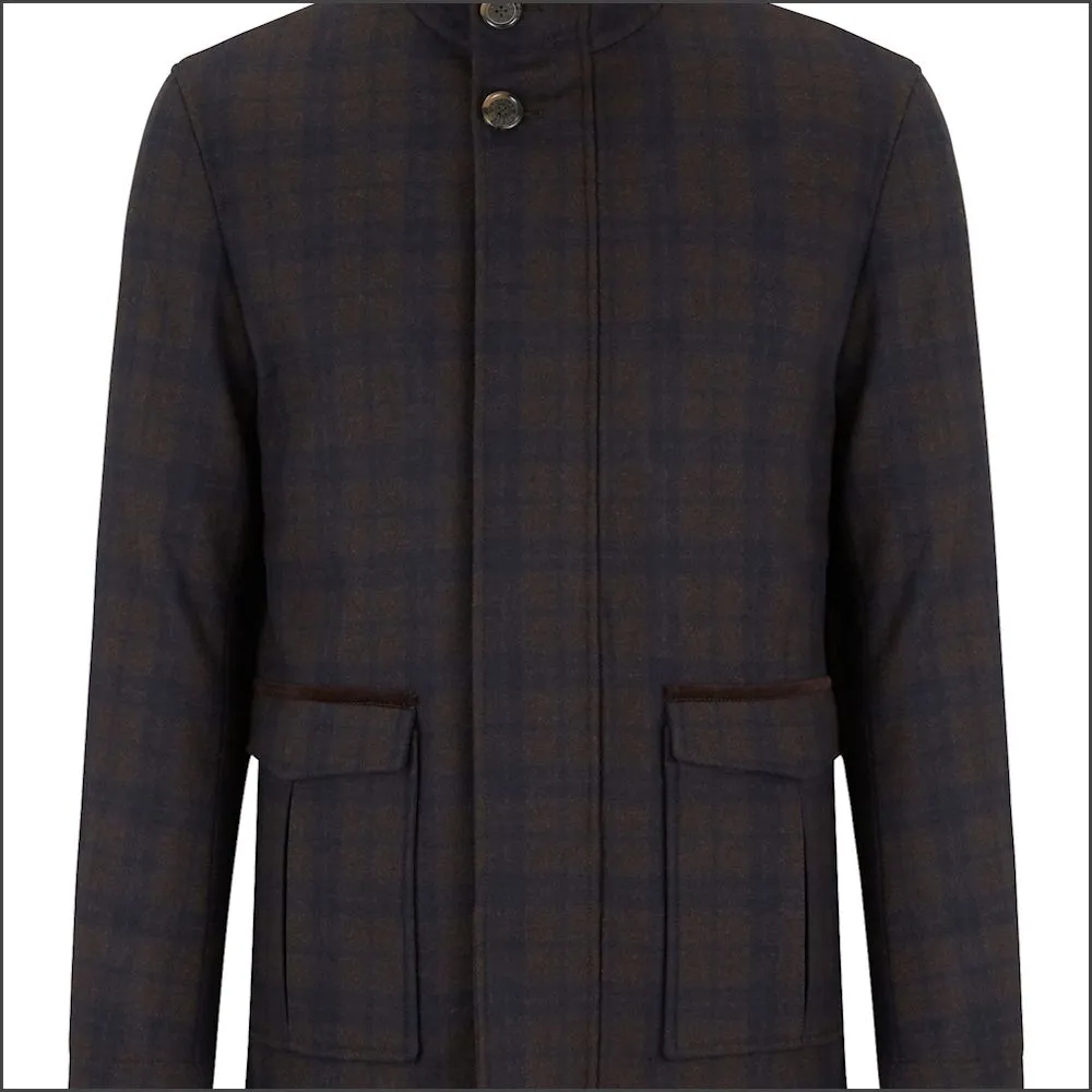 Douglas Barkley Brown  Check Car Coat