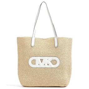 Eliza Extra-Large Empire Logo Straw Tote Bag