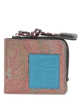 Etro Paisley Printed Logo Patch Wallet