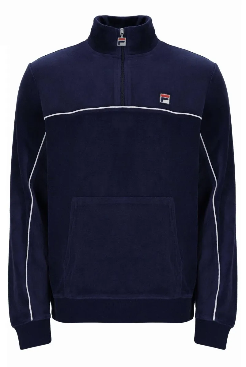 Fila Duke Velour 1/4 Zip Track Jacket Fila Navy/Egret