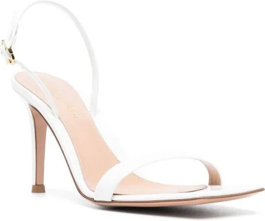 Gianvito Rossi Ribbon Stiletto 85mm leather sandals White