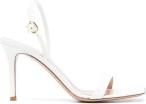 Gianvito Rossi Ribbon Stiletto 85mm leather sandals White