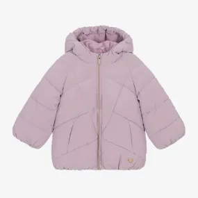 Girls Lilac Purple Hooded Puffer Coat