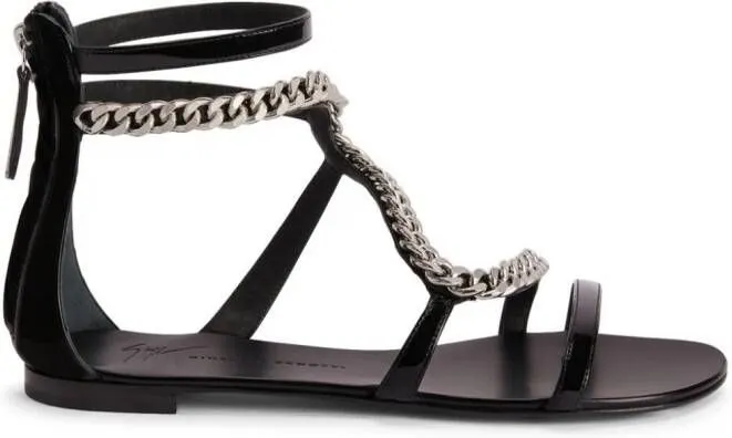 Giuseppe Zanotti Samantha chain-detail flat sandals Black