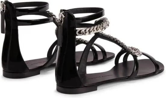 Giuseppe Zanotti Samantha chain-detail flat sandals Black