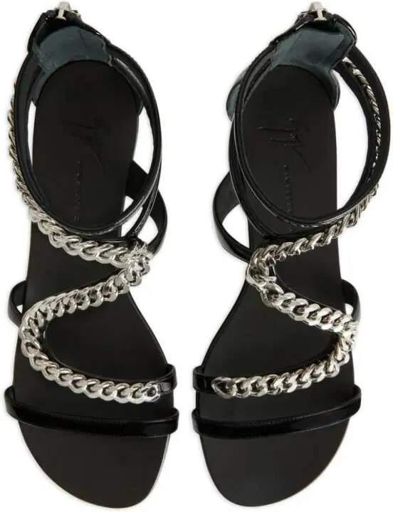 Giuseppe Zanotti Samantha chain-detail flat sandals Black