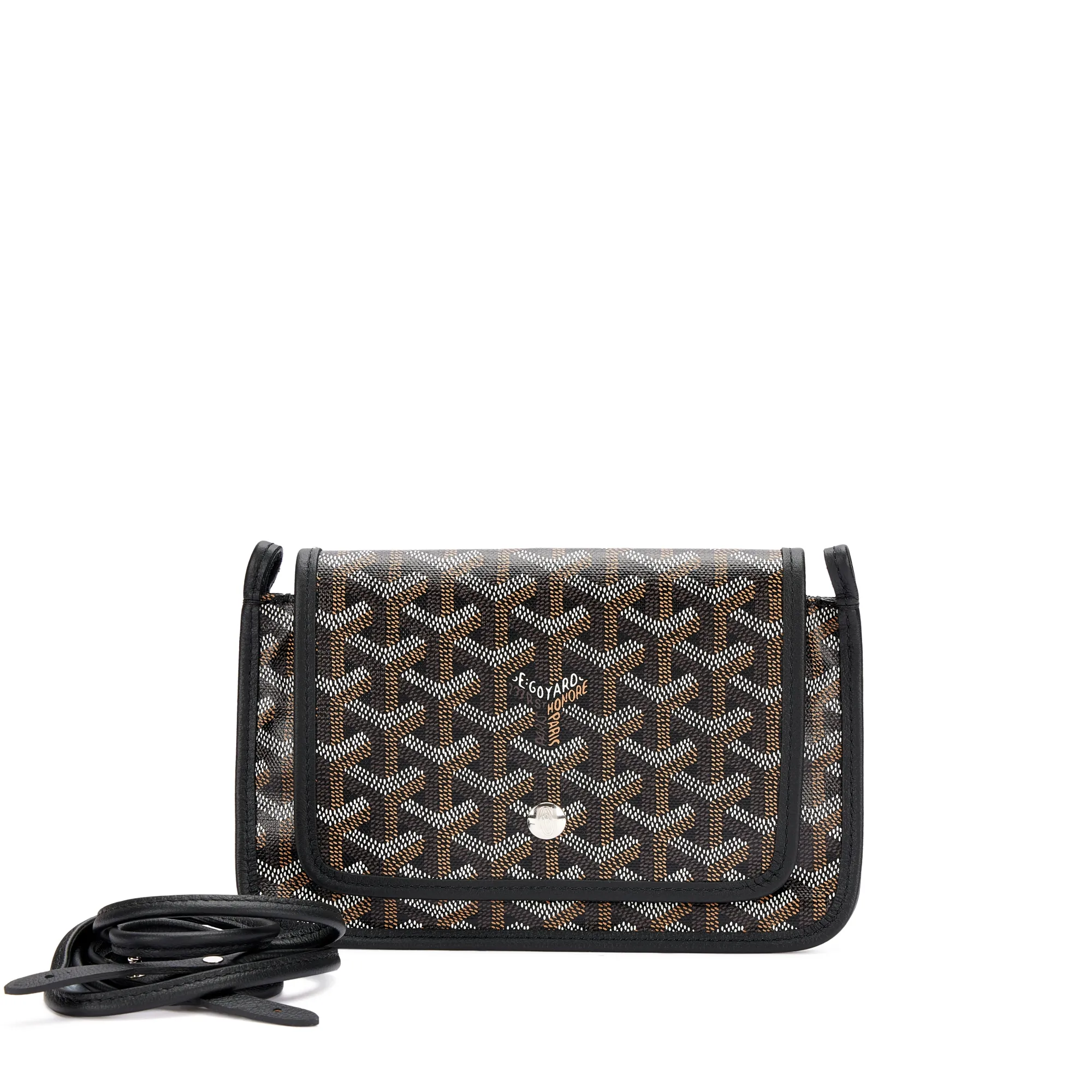 Goyard Black Goyardine Canvas and Chevroches Calfskin Plumet Pocket Wallet