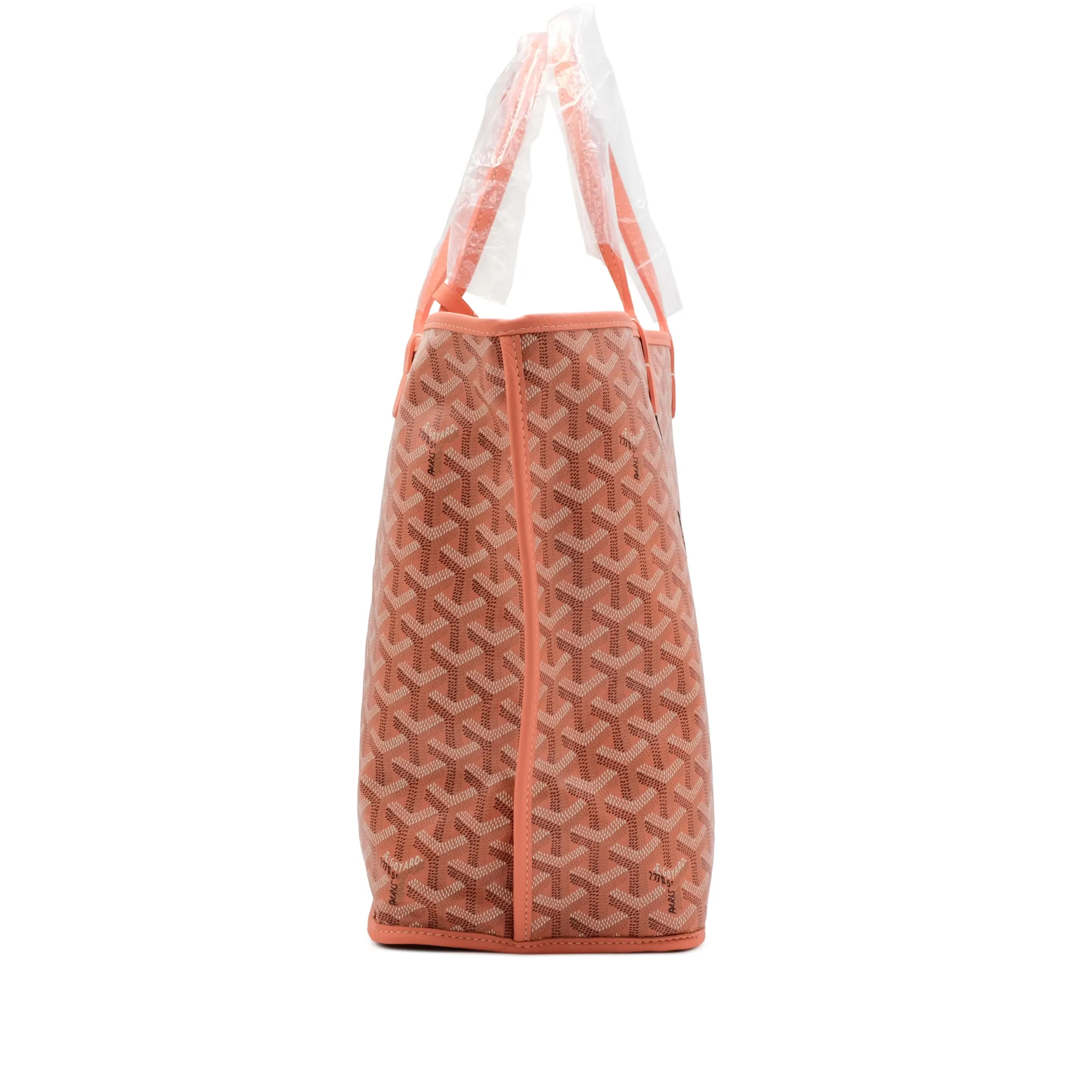 Goyard Coral Goyardine Canvas and Chevroches Calfskin Seahorse Embroidery Anjou PM Tote