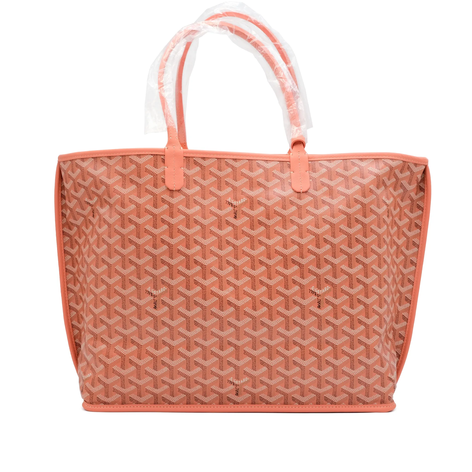 Goyard Coral Goyardine Canvas and Chevroches Calfskin Seahorse Embroidery Anjou PM Tote