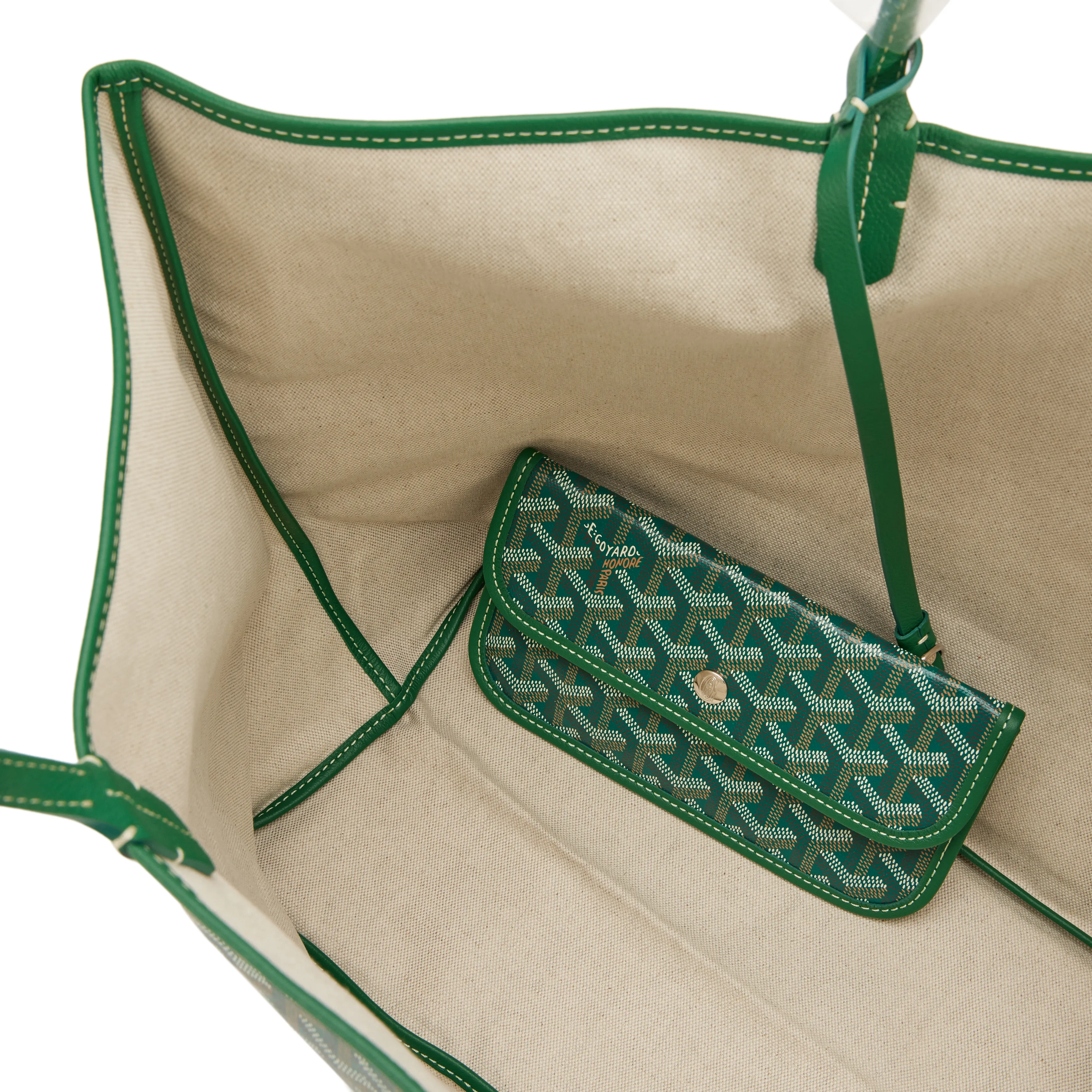 Goyard Green Goyardine Canvas and Chevroches Calfskin Saint Louis GM Tote, 2024