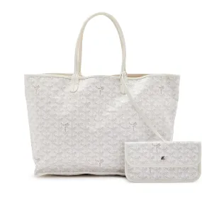 Goyard Ivory and Grey Goyardine Canvas and Chevroches Calfskin Saint Louis PM Tote, 2017