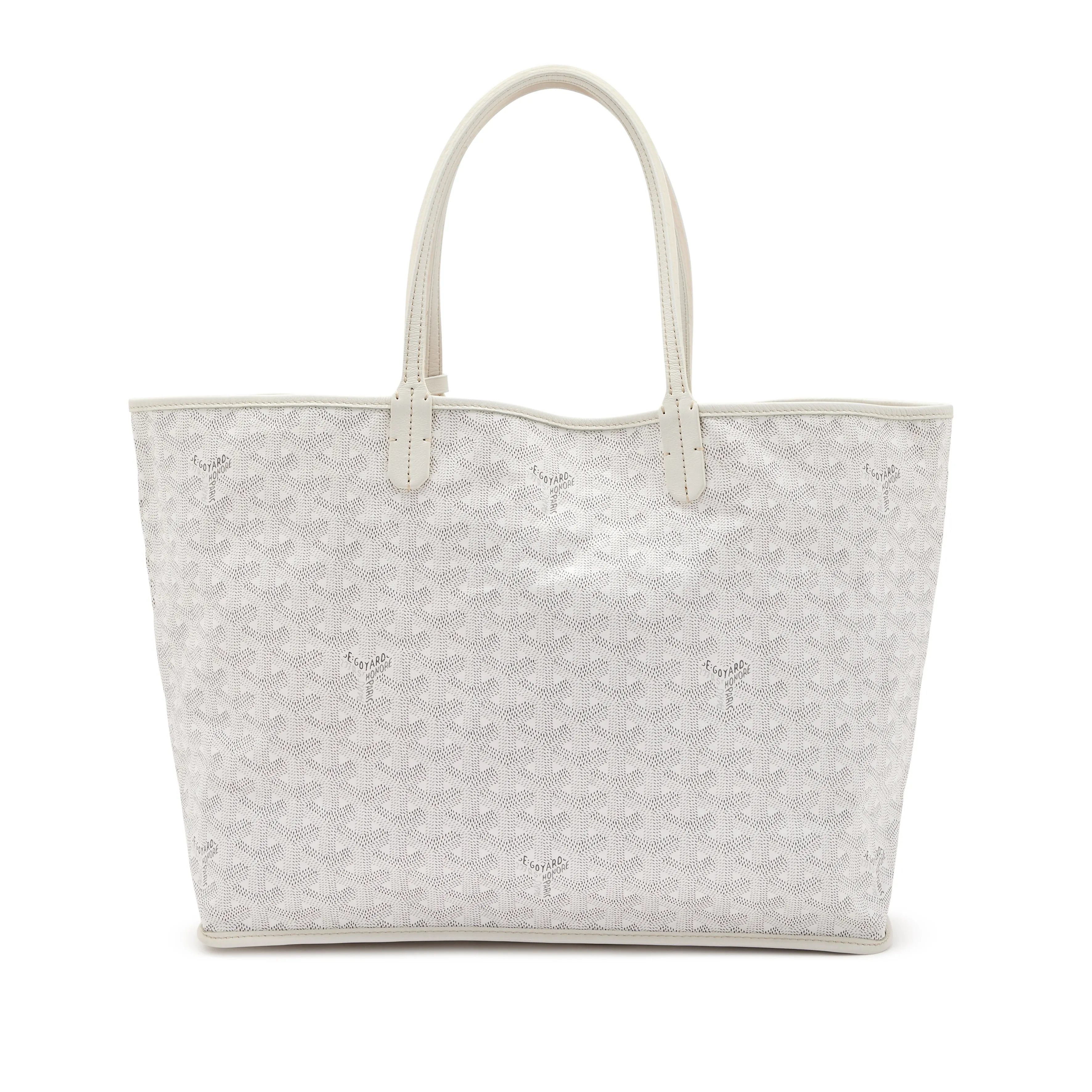 Goyard Ivory and Grey Goyardine Canvas and Chevroches Calfskin Saint Louis PM Tote, 2017